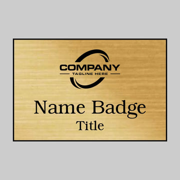 3x2 Gold on Black Name Tag Double Back