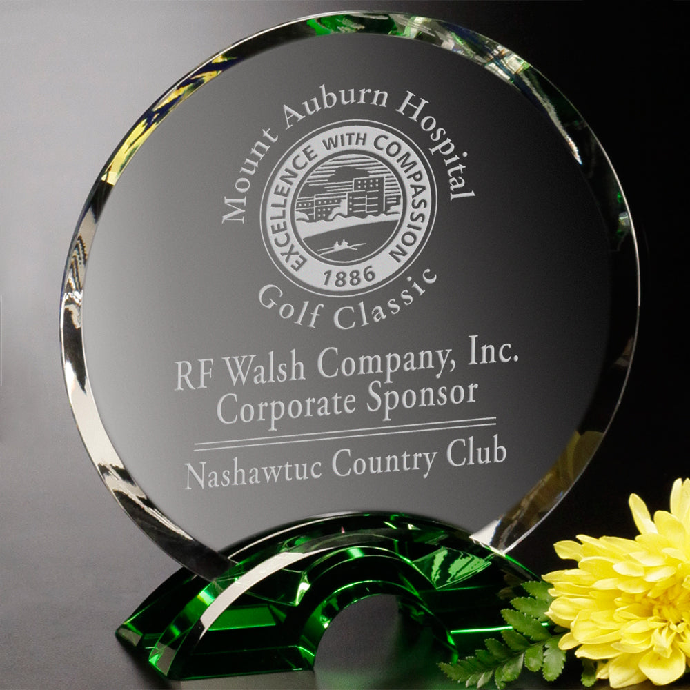 Greenbrier Emerald Circle 7" Dia.; sample personalization shown