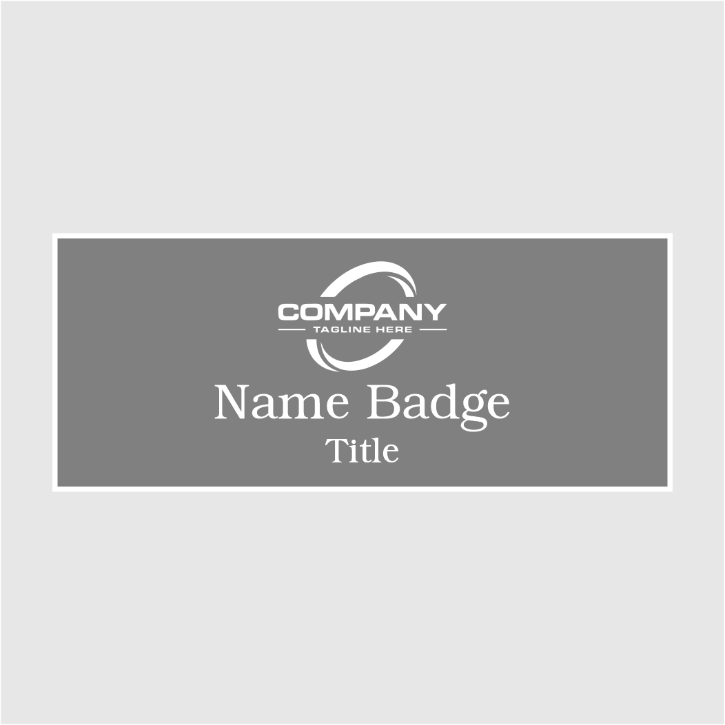 3x1.25 Grey on White Name Tag Magnet Back