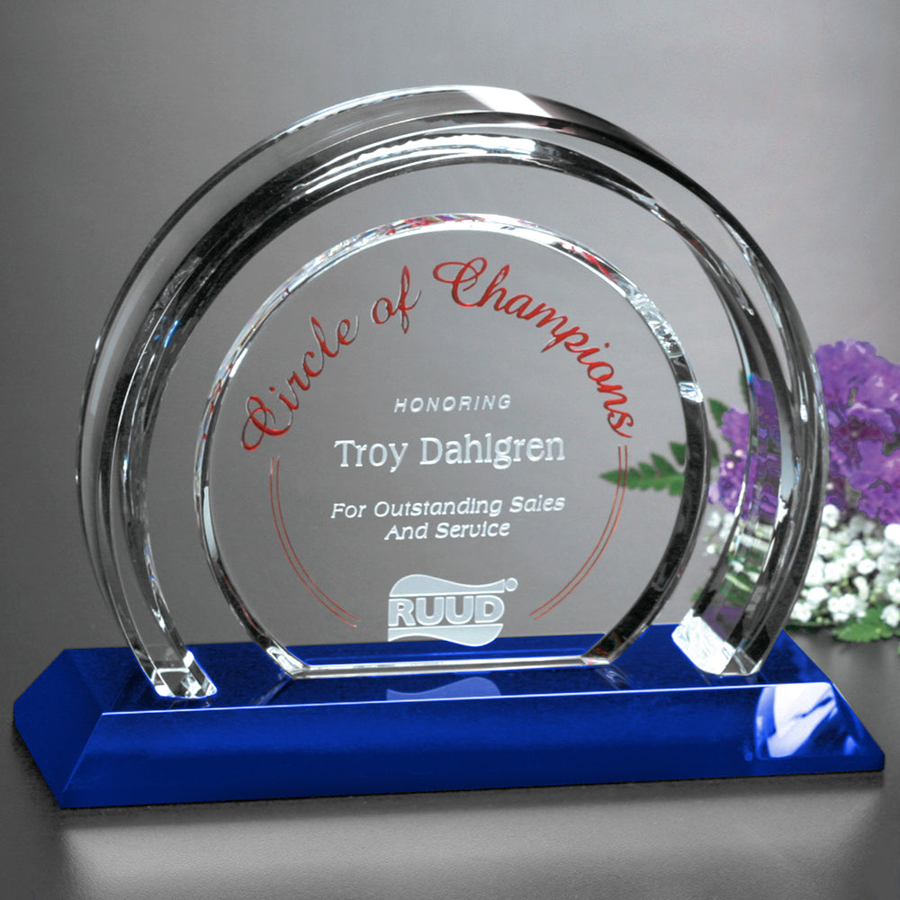 Halo Indigo Award 6-1/2"; sample personalization shown