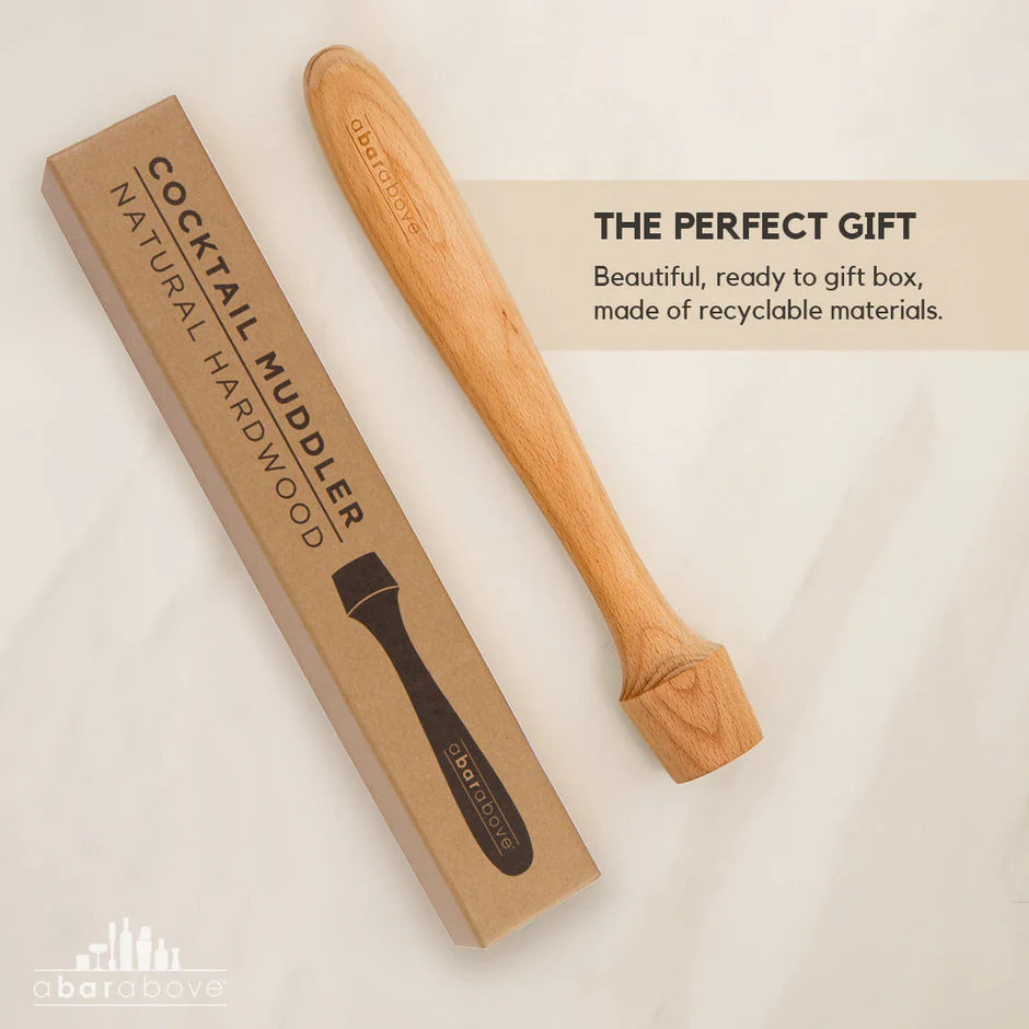 Natural Hardwood Extra Long Cocktail Muddler with box