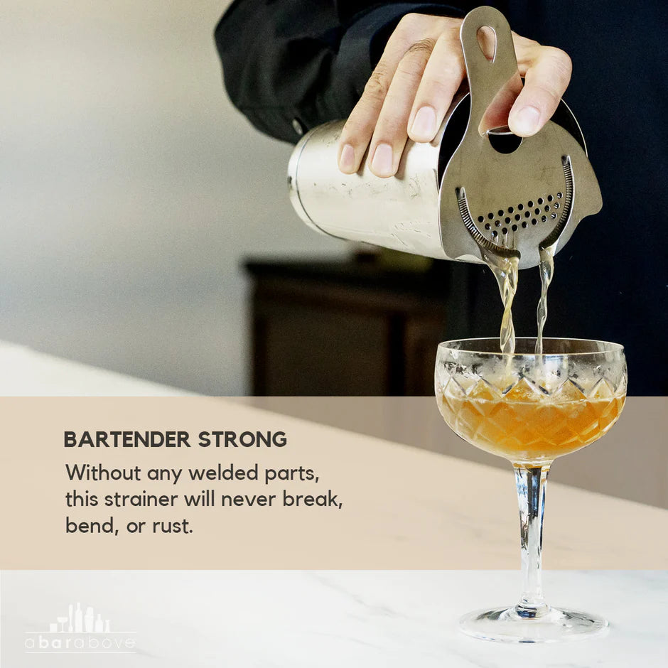 Hawthorne strainer with ergonomic patented design,