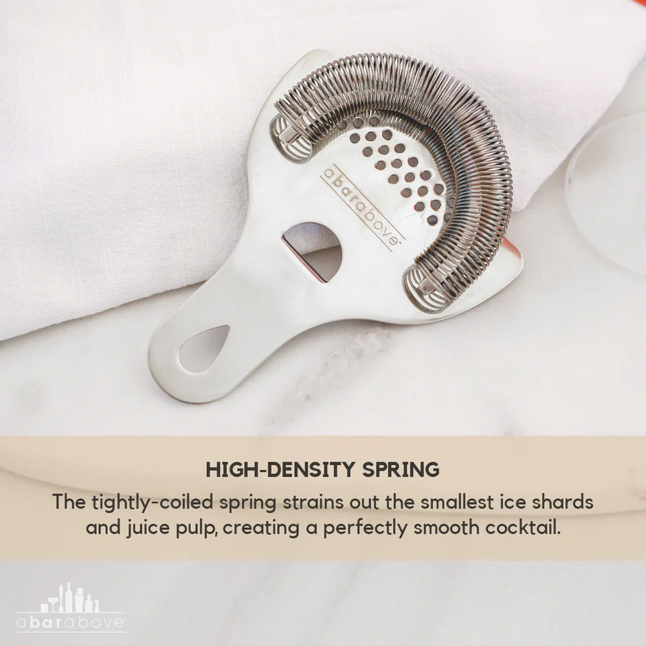 Hawthorne cocktail strainer with fine spring