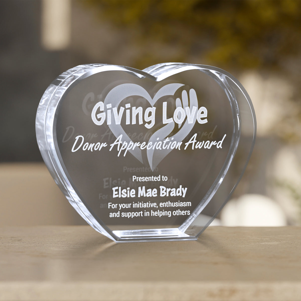 Hawthorne Heart 3-1/2"; sample personalization shown