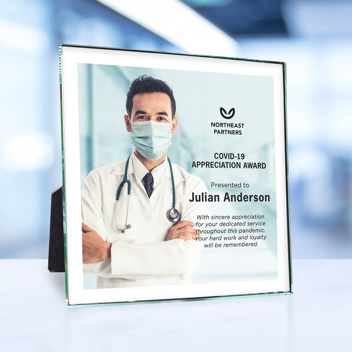 IllumaPix Square 8" x 8"; sample personalization shown