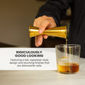 Gold Japanese jigger for effortless drink mixing