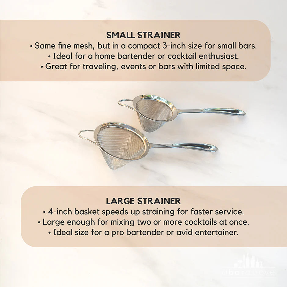 4 and 3 inch  Fine Mesh Strainer |