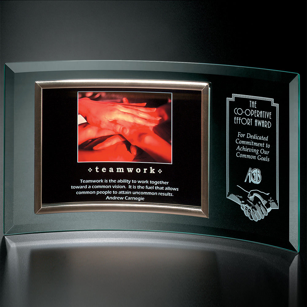 Inspiration Crescent 14" W; sample personalization shown