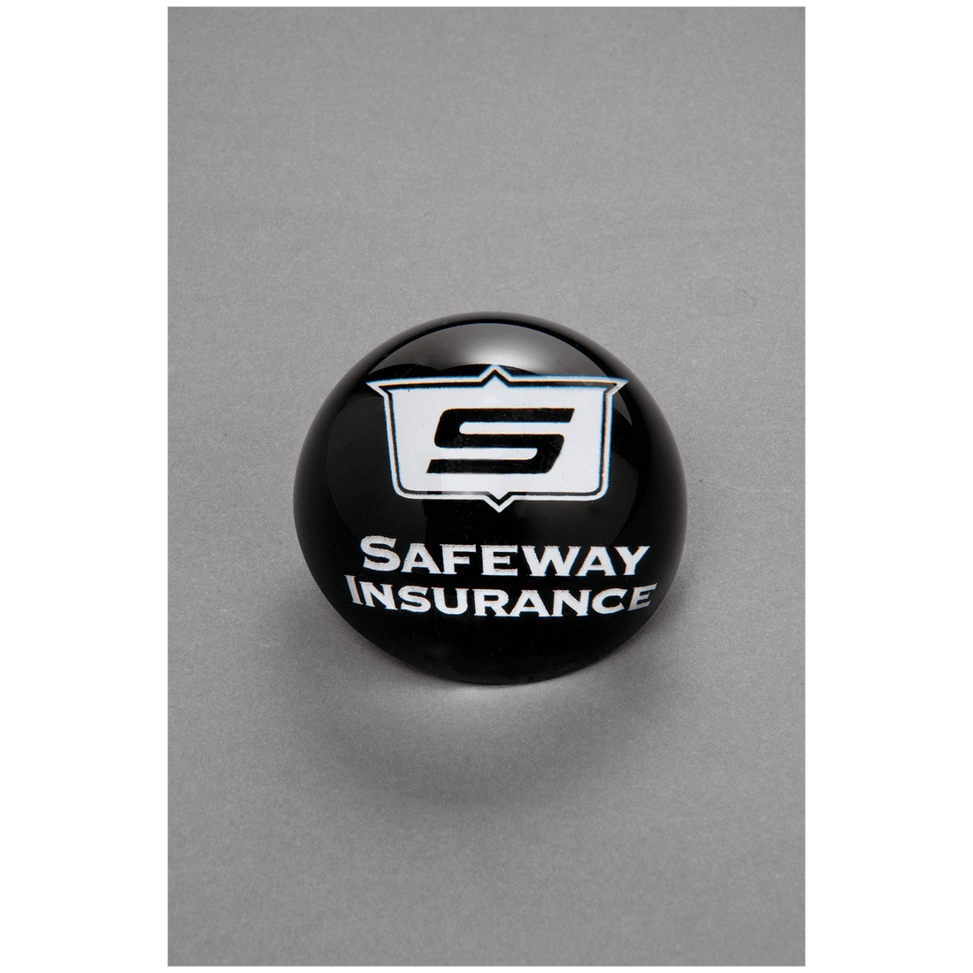 3" Diameter Crystal Paperweight with Black Silk Screen