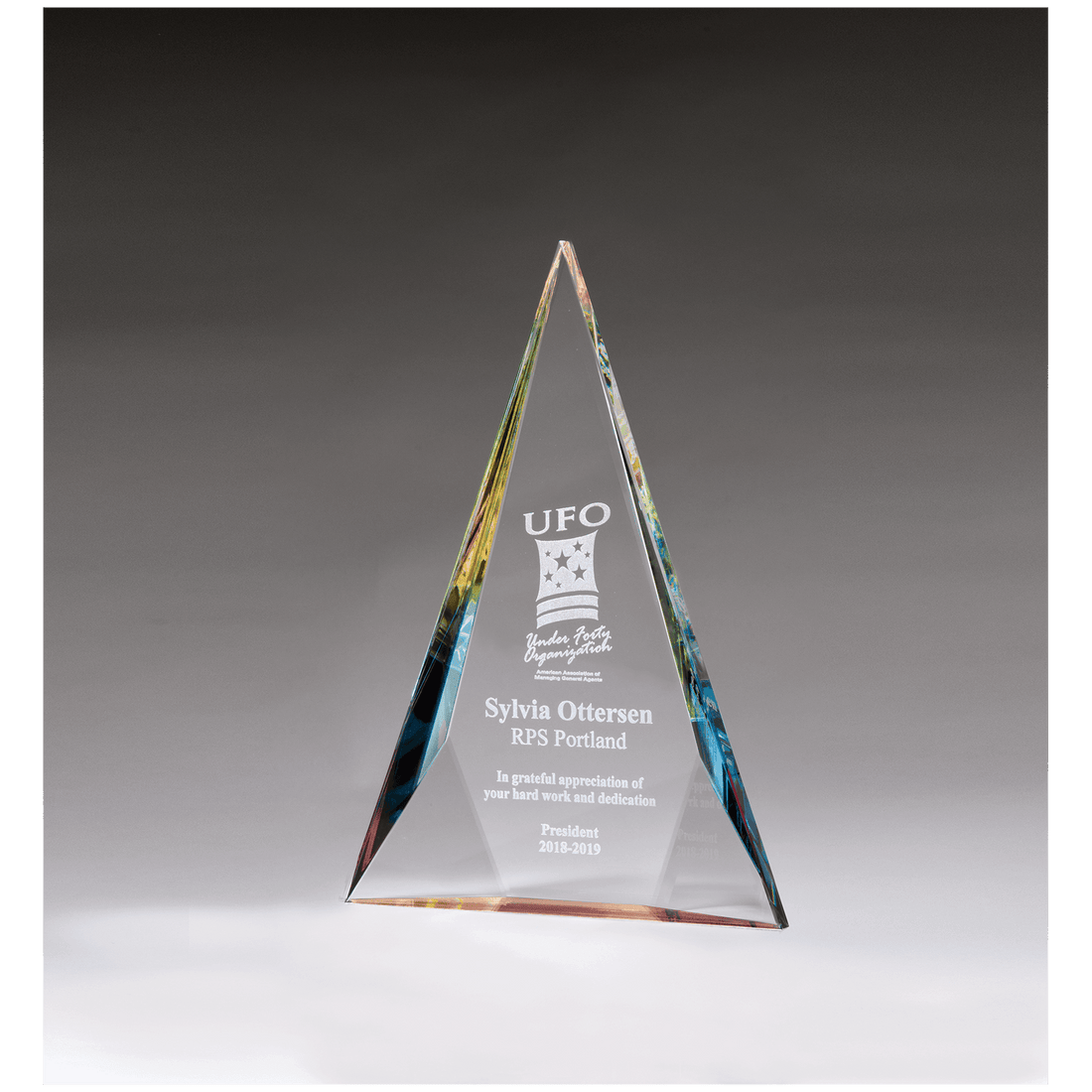 7 3/4" x 11" x 1 1/8" (Tapered) Diamond Series Crystal with Prism-Effect