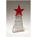 Red Crystal Star on Clear 4 1/8