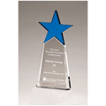Blue Crystal Star on Clear 4 1/8
