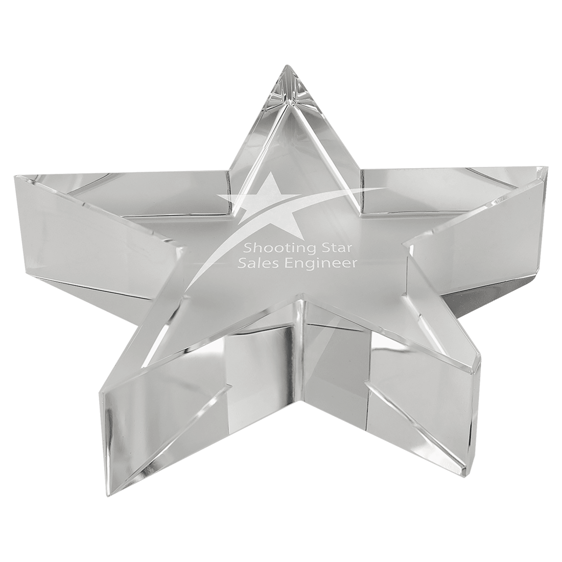 4 1/8" x 7/8" Thick Crystal Star Paperweight