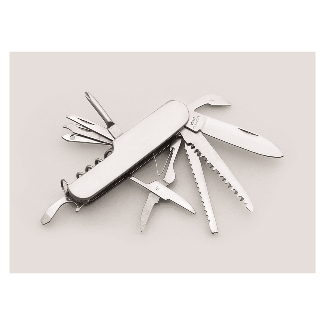 3/4" x 3 1/2" 11-Function Stainless Steel Pocket Knife