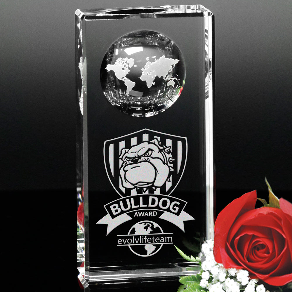 Kendall Global Award 6"; sample personalization shown