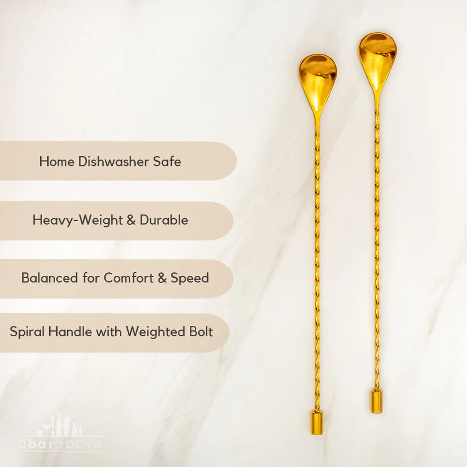 Gold Bar Spoons with twist handles