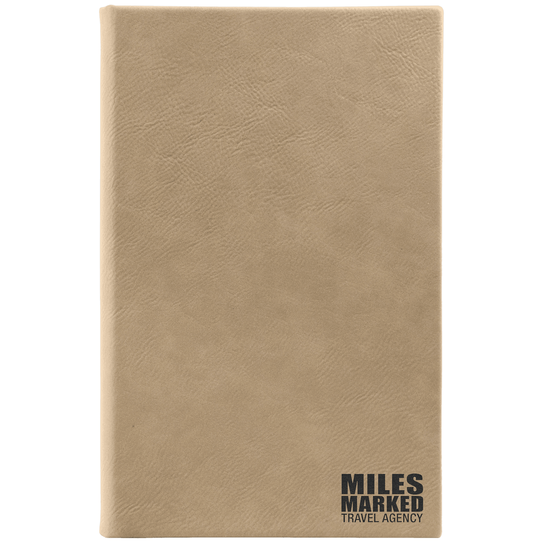 Light Brown 5 3/8" x 8 1/4" Light Brown Leatherette 110 Page Bound Journal with Ribbon Bookmark
