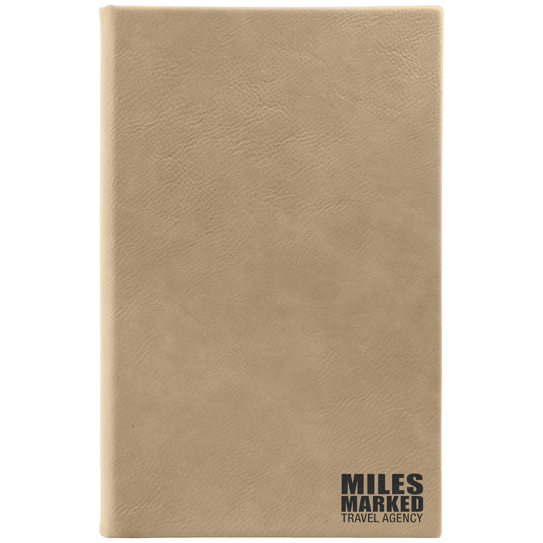 Light Brown 5 3/8" x 8 1/4" Light Brown Leatherette 110 Page Bound Journal with Ribbon Bookmark