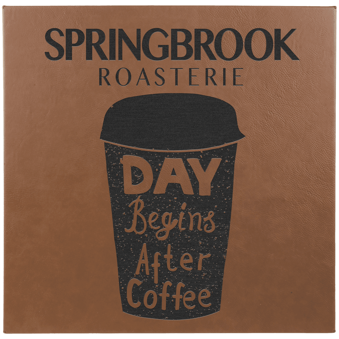 Dark Brown 14" x 14" Laserable Leatherette Wall Decor with Sawtooth Hanger