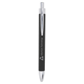 Black/Silver Laserable Leatherette Pen