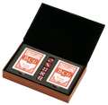 Leatherette 2 Card Deck Set, Caramel 5