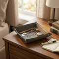 Leatherette Snap Tray, Grey 5