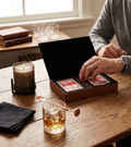 Leatherette 2 Card Deck Set, Caramel 5