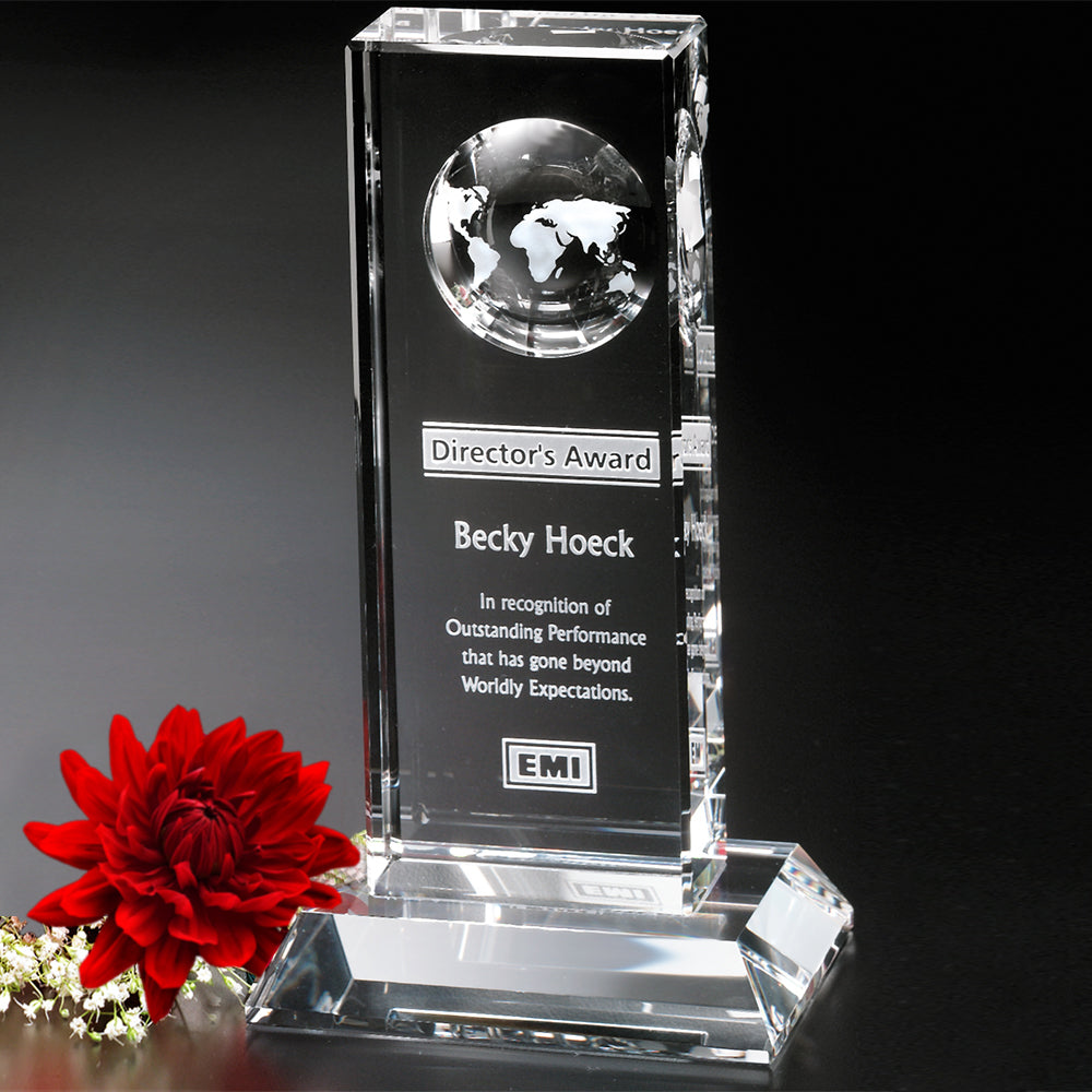 Lewiston Global Award 8"; sample personalization shown