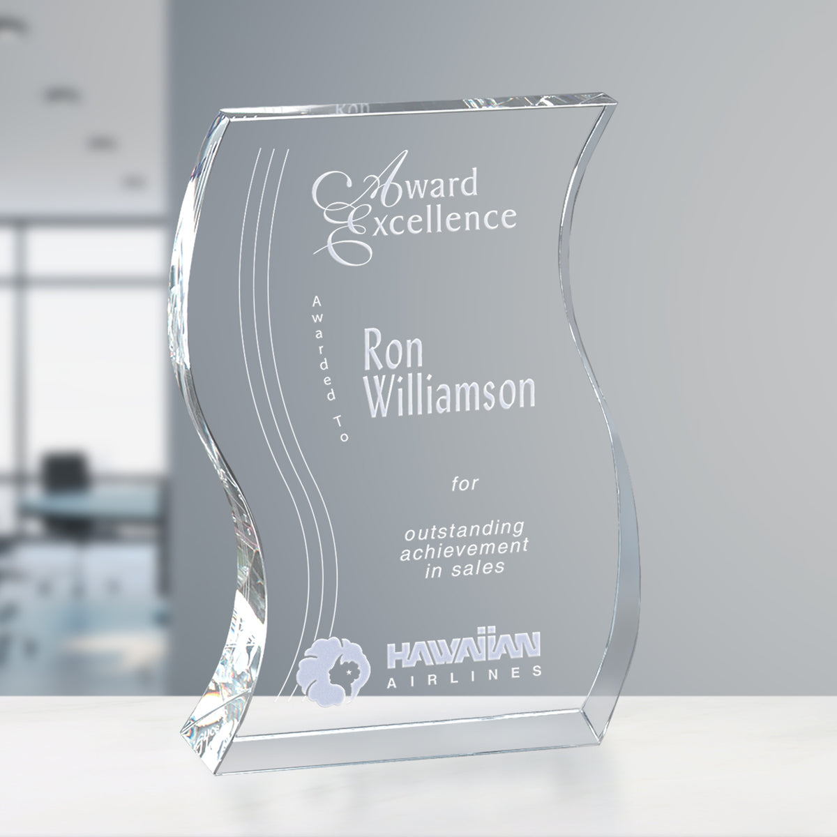 Malibu Award 8"; sample personalization shown