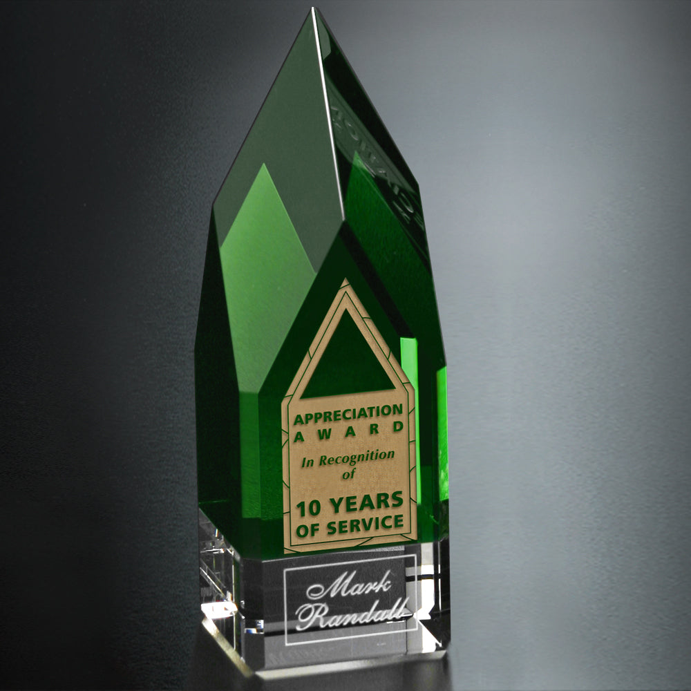Monolith Emerald Award 7"; sample personalization shown