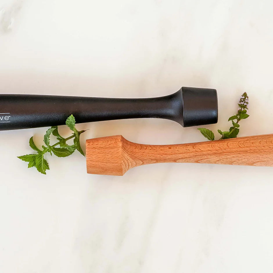 Black and Hardwood Extra Long Cocktail Muddler | EngraveIt USA