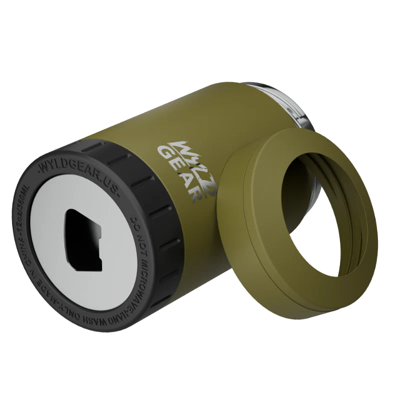 Underside of 12oz Multi Can Cooler OD Green