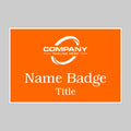 3x2 Orange on White Name Tag Double Post Back