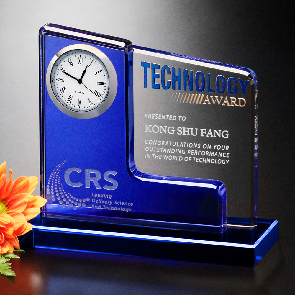 Oxford Clock 5"; sample personalization shown
