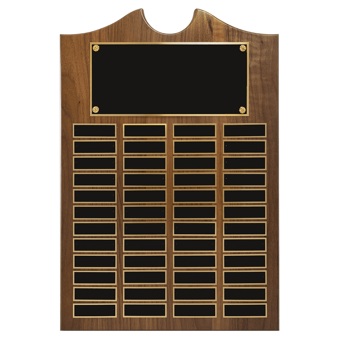 14" x 20" American Walnut Roster Plaque w/ 48 Plates