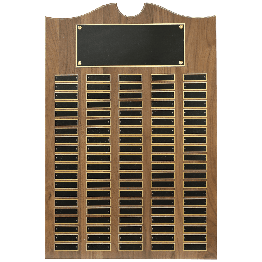 20" x 30" American Walnut Roster Plaque w/ 100 Plates