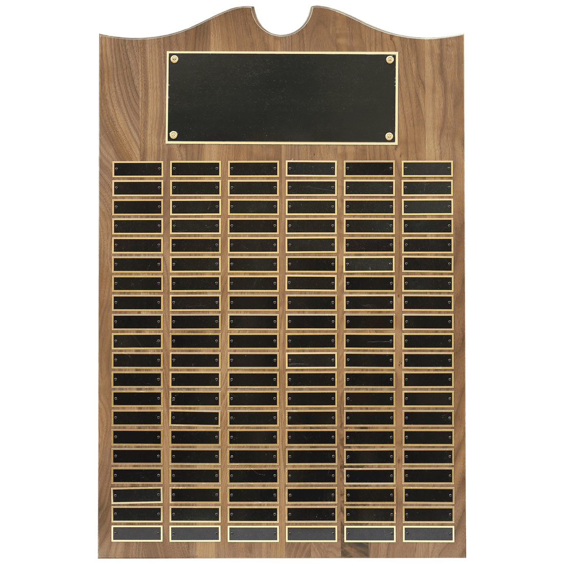 20" x 30" American Walnut Roster Plaque w/ 120 Plates