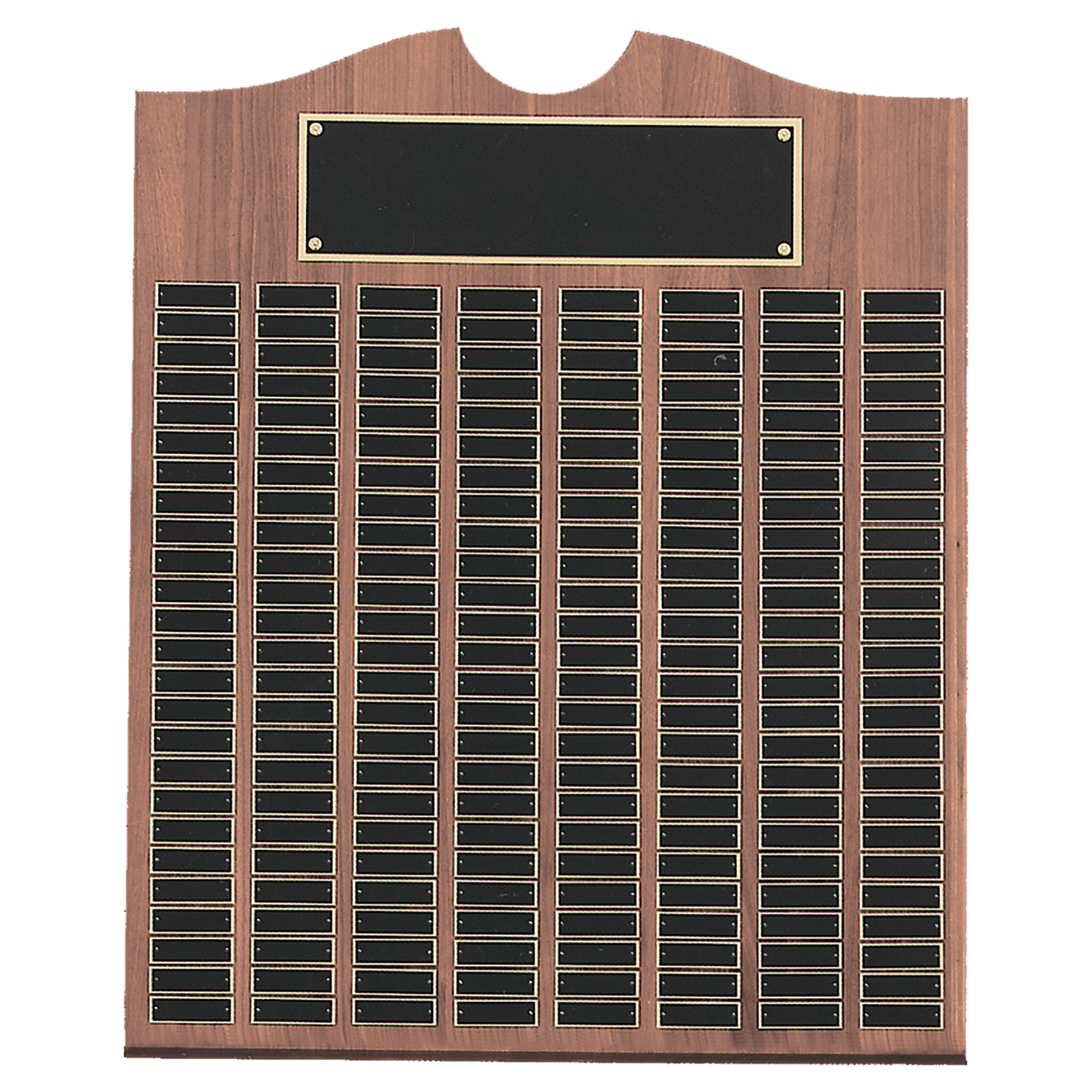 28" x 35" American Walnut Roster Plaque w/200 Plates