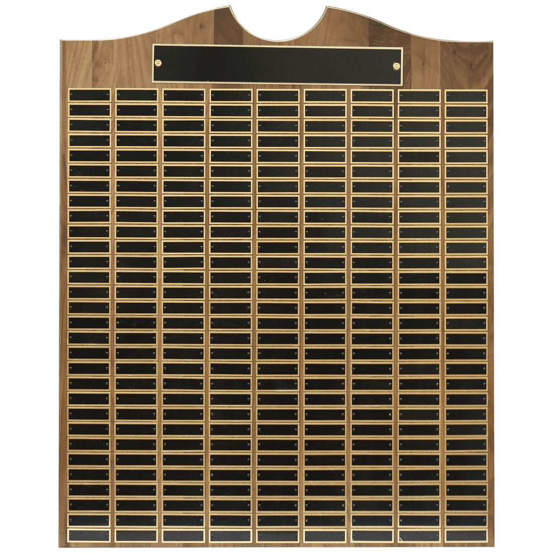 28" x 35" American Walnut Roster Plaque w/ 270 Plates