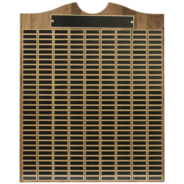28" x 35" American Walnut Roster Plaque w/ 270 Plates