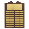 Walnut 36 Plate Perpetual Plaque with Brushed Brass 14