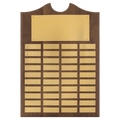 Walnut 40 Plate Perpetual Plaque with Brushed Brass 14