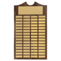 Walnut 60 Plate Perpetual Plaque with Brushed Brass 14