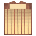Walnut 240 Plate Perpetual Plaque with Brushed Brass 28