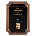 Walnut Plaque with Gold Border Black Laserable Brass 11