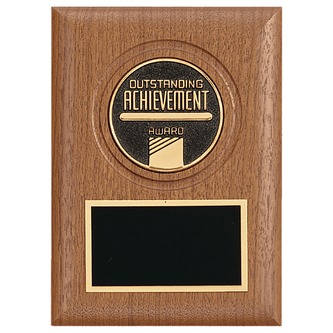 5" x 7" American Walnut CAM Plaque with Black Brass Plate (Medallion Sold Separately)