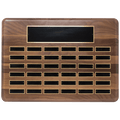 Walnut 36 Plate Perpetual Plaque with Black Brass 15