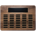 Walnut 40 Plate Perpetual Plaque with Black Brass 15