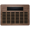 Walnut 48 Plate Perpetual Plaque with Black Brass 15
