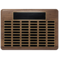 Walnut 60 Plate Perpetual Plaque with Black Brass 15